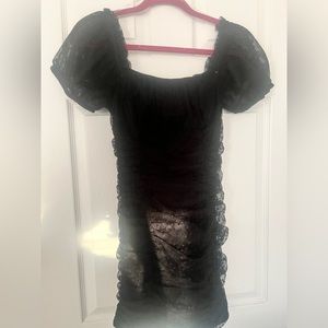 Black body con mini dress.